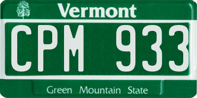 VT license plate CPM933