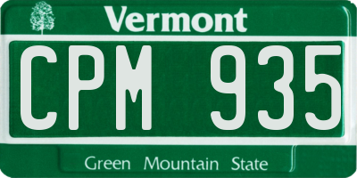 VT license plate CPM935