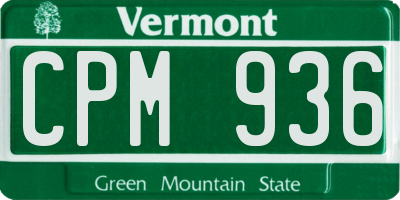 VT license plate CPM936
