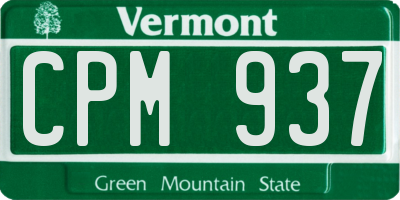 VT license plate CPM937