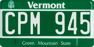 VT license plate CPM945