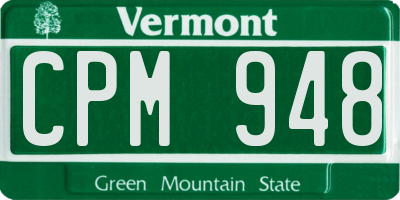 VT license plate CPM948