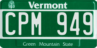 VT license plate CPM949