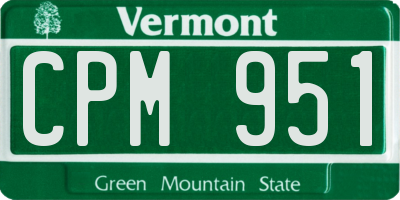 VT license plate CPM951