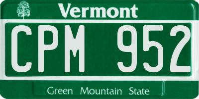 VT license plate CPM952
