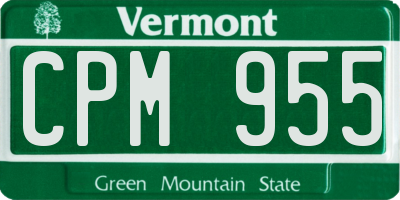 VT license plate CPM955