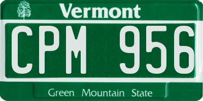 VT license plate CPM956