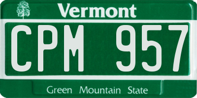 VT license plate CPM957