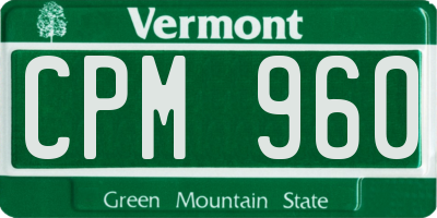 VT license plate CPM960