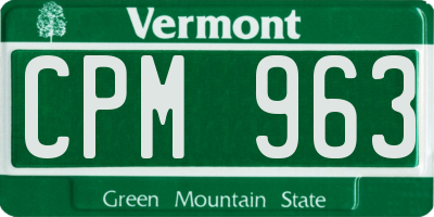 VT license plate CPM963