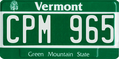 VT license plate CPM965
