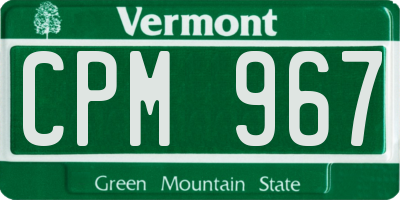 VT license plate CPM967