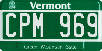 VT license plate CPM969