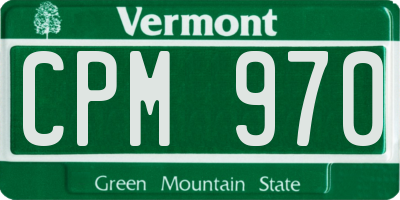 VT license plate CPM970