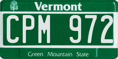 VT license plate CPM972