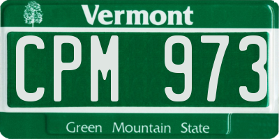 VT license plate CPM973