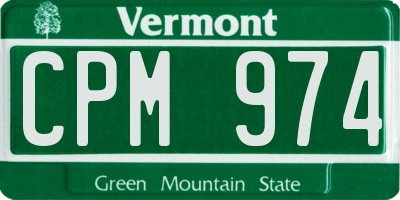 VT license plate CPM974