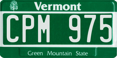 VT license plate CPM975