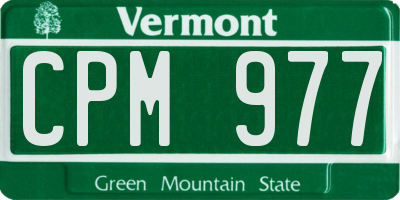 VT license plate CPM977