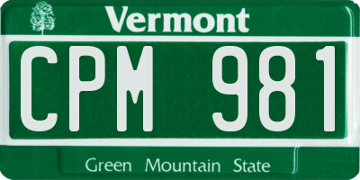 VT license plate CPM981