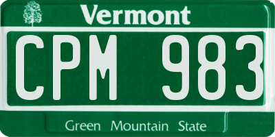 VT license plate CPM983