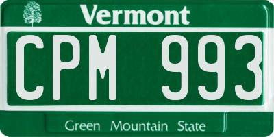 VT license plate CPM993