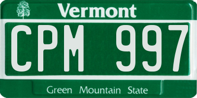 VT license plate CPM997