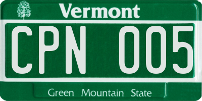 VT license plate CPN005