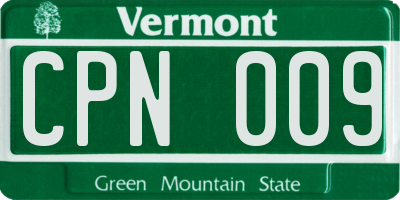 VT license plate CPN009