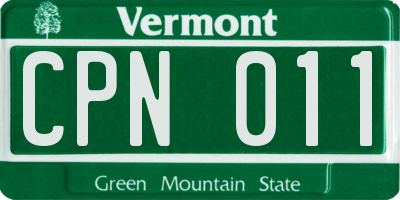 VT license plate CPN011