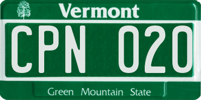 VT license plate CPN020