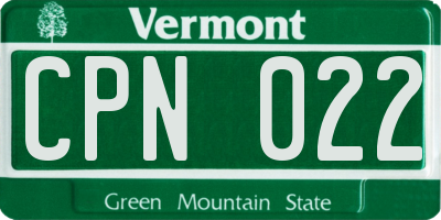 VT license plate CPN022