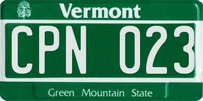 VT license plate CPN023