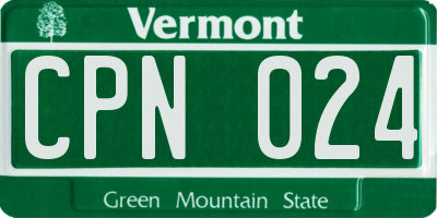 VT license plate CPN024