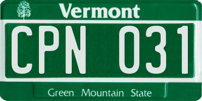VT license plate CPN031