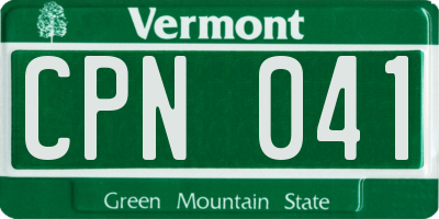 VT license plate CPN041