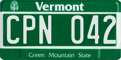 VT license plate CPN042