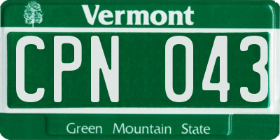 VT license plate CPN043