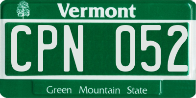 VT license plate CPN052