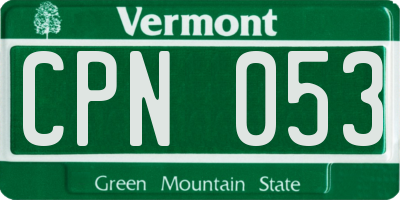 VT license plate CPN053
