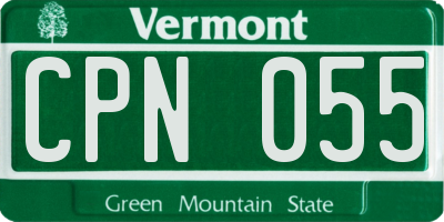 VT license plate CPN055