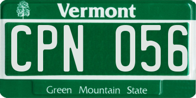 VT license plate CPN056