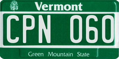 VT license plate CPN060