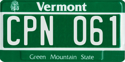 VT license plate CPN061