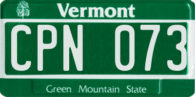 VT license plate CPN073