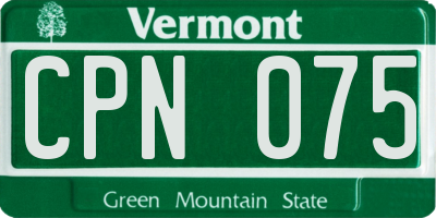 VT license plate CPN075