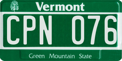 VT license plate CPN076