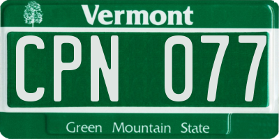 VT license plate CPN077