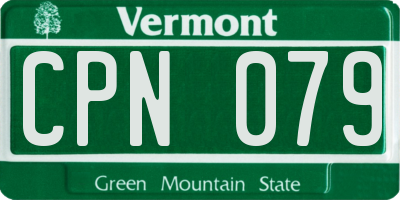 VT license plate CPN079