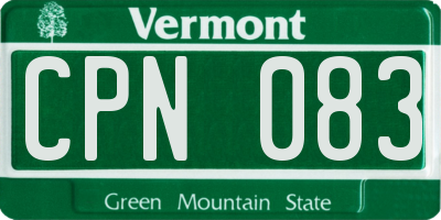 VT license plate CPN083